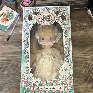 Precious Moments Bride Doll with White and Pink Accents
